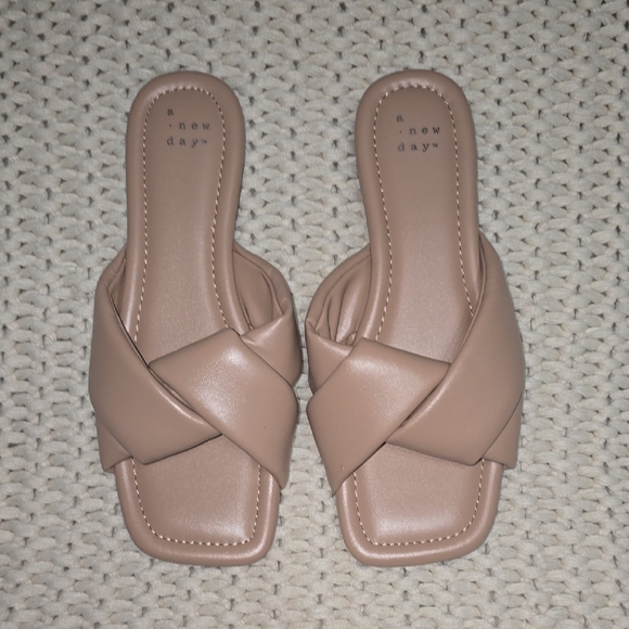 a new day Shoes - A New Day Tan Knot Slide Sandals